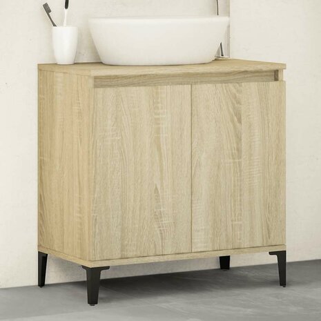 Wastafelkast 58x33x60 cm bewerkt hout sonoma eikenkleurig 1