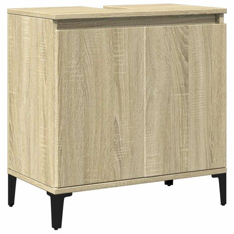 Wastafelkast 58x33x60 cm bewerkt hout sonoma eikenkleurig 2