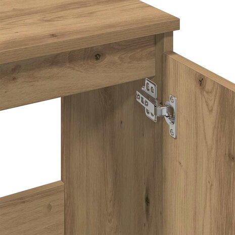 Wastafelkast 58x33x60 cm bewerkt hout artisanaal eikenkleur 8