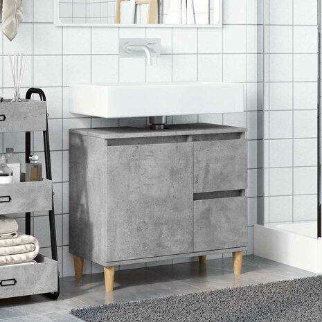 wastafelkast 65x33x60 cm bewerkt hout betongrijs 3