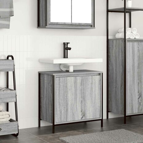Badkamerkast wastafelkast 60x34,5x60 cm grijs sonoma 1