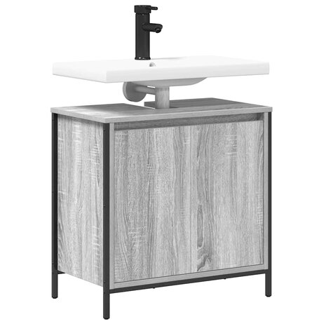 Badkamerkast wastafelkast 60x34,5x60 cm grijs sonoma 4