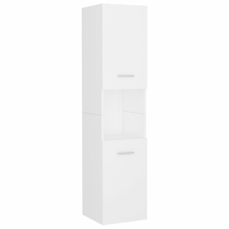 Badkamerkast 30x30x130 cm bewerkt hout wit 2