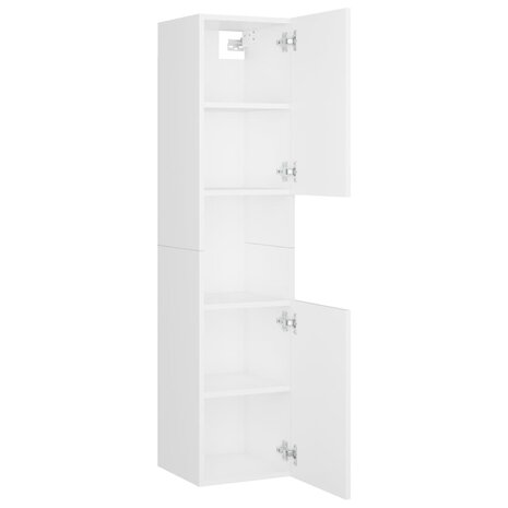 Badkamerkast 30x30x130 cm bewerkt hout wit 6