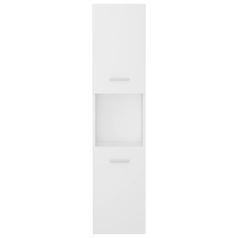 Badkamerkast 30x30x130 cm bewerkt hout wit 7