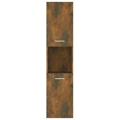 Badkamerkast 30x30x130 cm bewerkt hout gerookt eikenkleurig 7