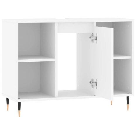 Badkamerkast 80x33x60 cm bewerkt hout wit 5