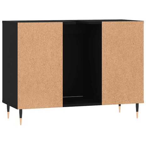 Badkamerkast 80x33x60 cm bewerkt hout zwart 8
