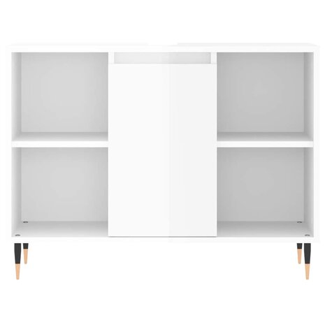 Badkamerkast 80x33x60 cm bewerkt hout hoogglans wit 6
