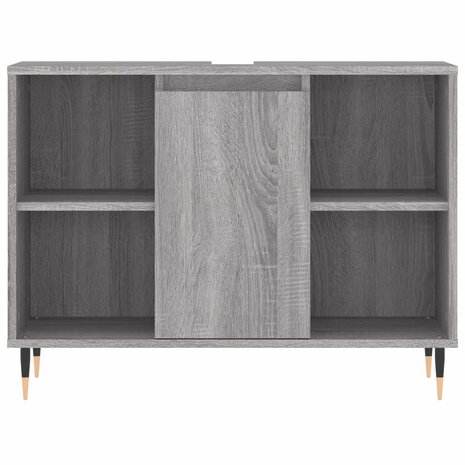 Badkamerkast 80x33x60 cm bewerkt hout grijs sonoma eikenkleurig 6