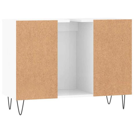 Badkamerkast 80x33x60 cm bewerkt hout hoogglans wit 8