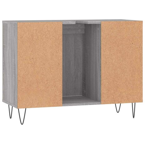 Badkamerkast 80x33x60 cm bewerkt hout grijs sonoma eikenkleurig 8