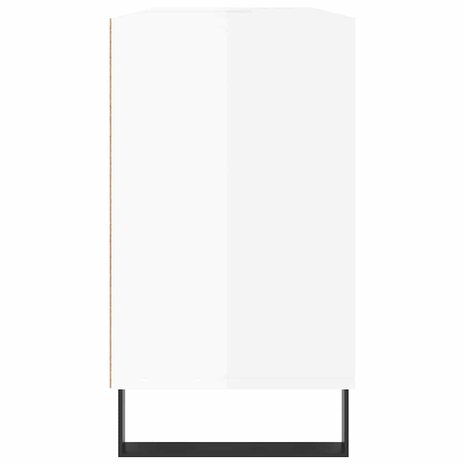 Badkamerkast 80x33x60 cm bewerkt hout hoogglans wit 7