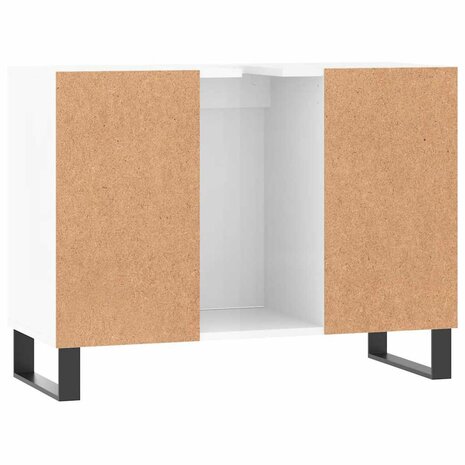 Badkamerkast 80x33x60 cm bewerkt hout hoogglans wit 8
