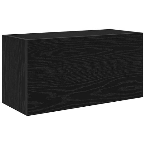 Badkamerwandkast 60x25x30 cm bewerkt hout zwart 2