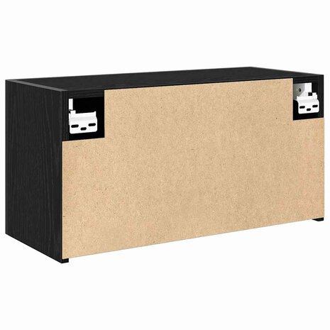 Badkamerwandkast 60x25x30 cm bewerkt hout zwart 8