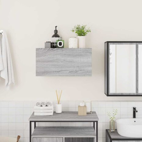 Badkamerwandkast 60x25x30 cm bewerkt hout grijs sonoma eiken 3