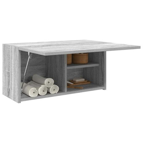 Badkamerwandkast 60x25x30 cm bewerkt hout grijs sonoma eiken 4