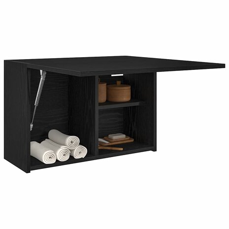 Badkamerwandkast 60x25x40 cm bewerkt hout zwart 4