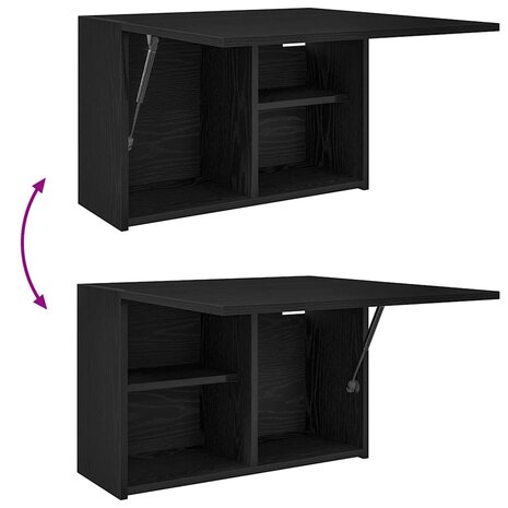 Badkamerwandkast 60x25x40 cm bewerkt hout zwart 9