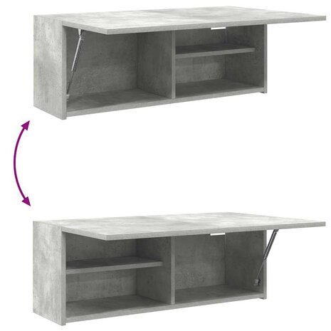 Badkamerwandkast 80x25x30 cm bewerkt hout betongrijs 9