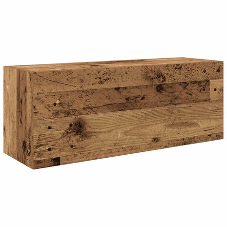 Badkamerwandkast 80x25x30 cm bewerkt hout oud houtkleurig 2