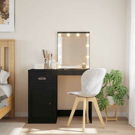 Kaptafel met LED-verlichting 90x42x132,5 cm zwart 1
