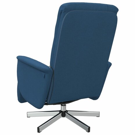 Massagestoel verstelbaar met voetensteun stof blauw 5
