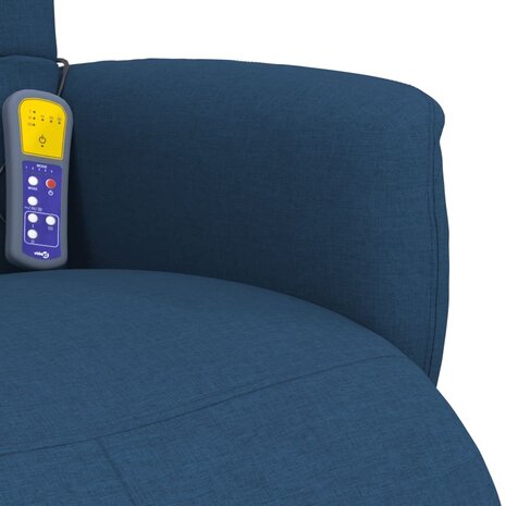 Massagestoel verstelbaar met voetensteun stof blauw 8