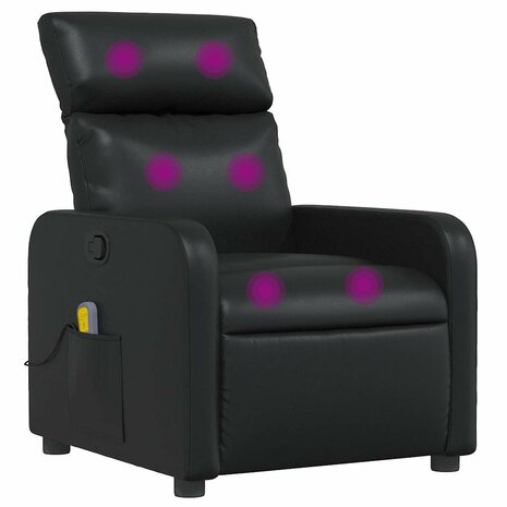 Massagestoel verstelbaar kunstleer zwart 2