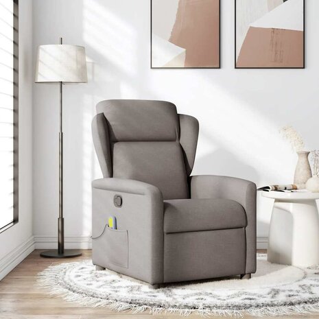 Massagestoel verstelbaar stof taupe 2