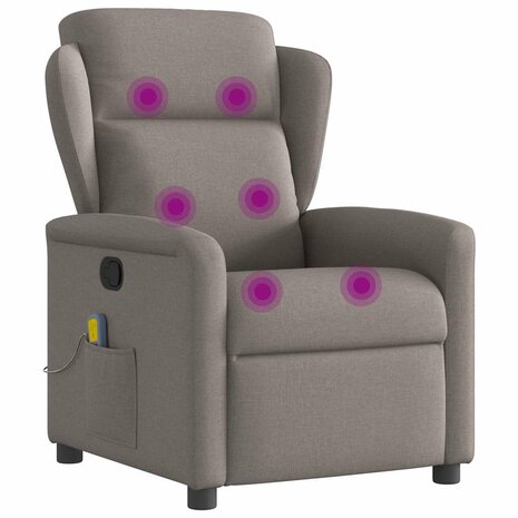 Massagestoel verstelbaar stof taupe 7