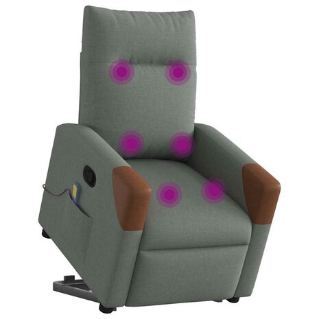 Sta-op-massagestoel verstelbaar stof donkergrijs 3