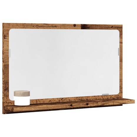 Badkamerspiegelkast 60x11x37 cm bewerkt hout oud houtkleurig 1