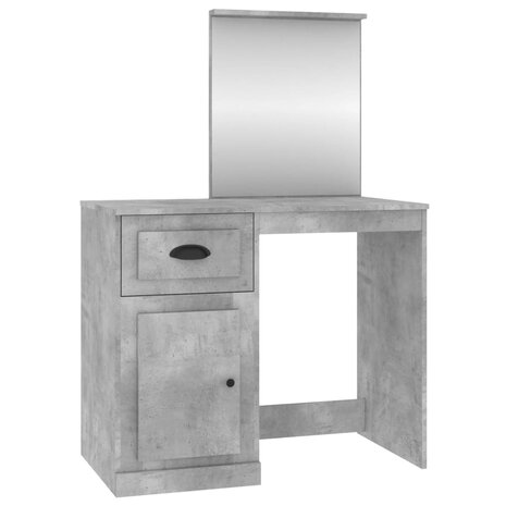 Kaptafel met spiegel 90x50x132,5 cm bewerkt hout betongrijs 2