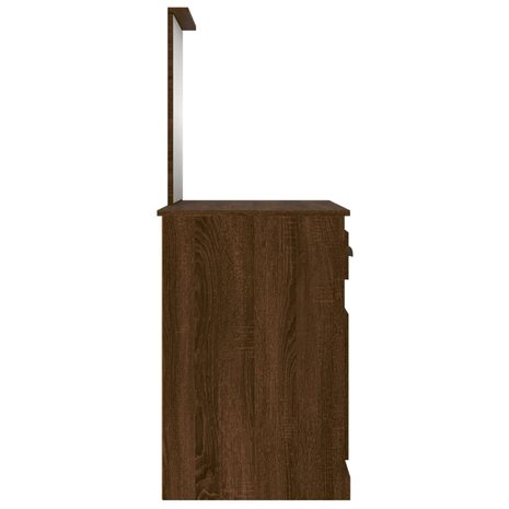 Kaptafel met spiegel 90x50x132,5 cm bewerkt hout bruineiken 8