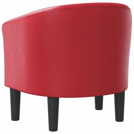 Kuipstoel kunstleer rood 5