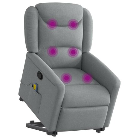 Sta-op-massagestoel verstelbaar stof lichtgrijs 3