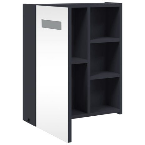 Badkamerkast met spiegel en LED 45x13x52 cm grijs 5