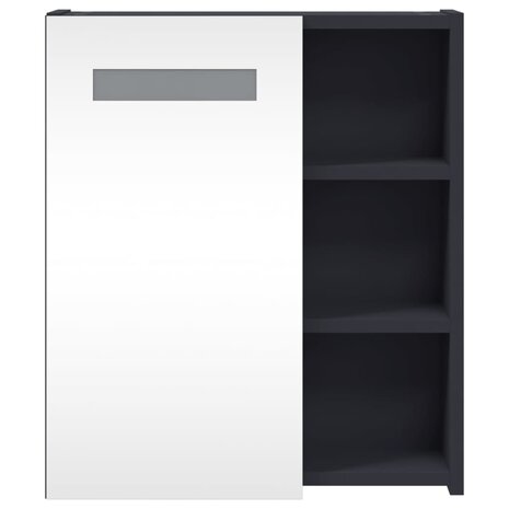 Badkamerkast met spiegel en LED 45x13x52 cm grijs 6