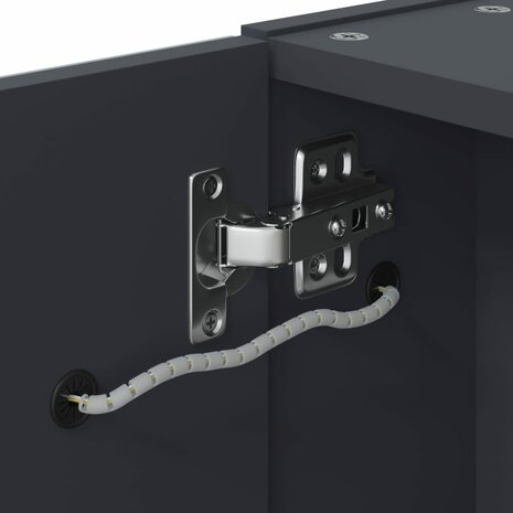 Badkamerkast met spiegel en LED 45x13x52 cm grijs 9
