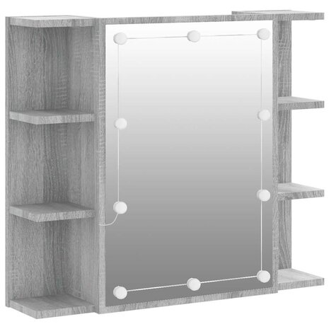 Spiegelkast met LED-verlichting 70x16,5x60 cm grijs sonoma 2