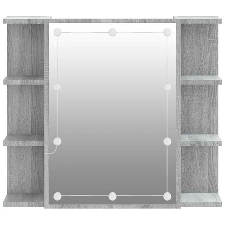 Spiegelkast met LED-verlichting 70x16,5x60 cm grijs sonoma 8