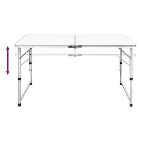 Campingtafel inklapbaar en verstelbaar 120x60 cm aluminium 4