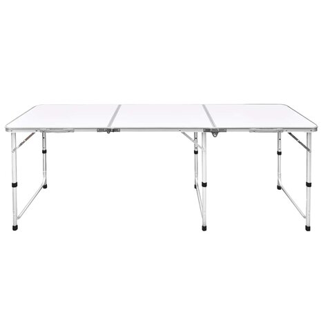 Campingtafel inklapbaar en verstelbaar in hoogte aluminium 180 x 60 cm 2