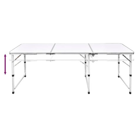 Campingtafel in hoogte verstelbaar met 6 krukken 180x60 cm 6