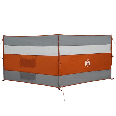 Windscherm camping waterdicht 340x130 cm grijs en oranje 2