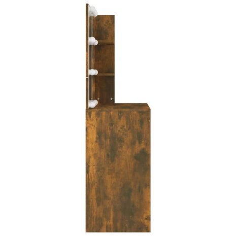Kaptafel met LED-verlichting 74,5x40x141 cm gerookt eikenkleur 6