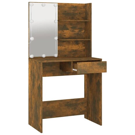 Kaptafel met LED-verlichting 74,5x40x141 cm bruin eikenkleur 4