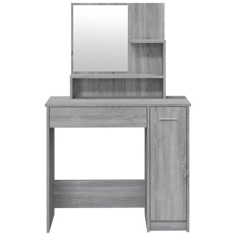 Kaptafel met spiegel 86,5x35x136 cm grijs sonoma eikenkleurig 6